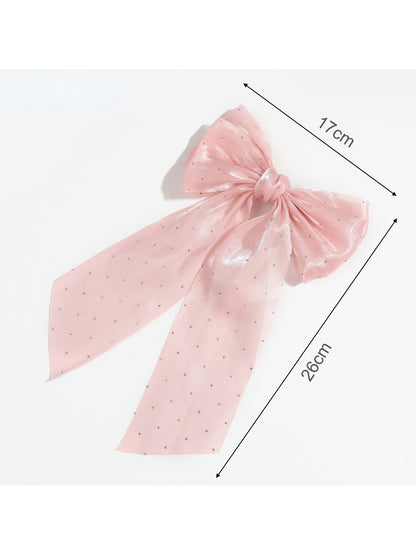 Beau - Pink Ribbon Polka Dot Hair Clip