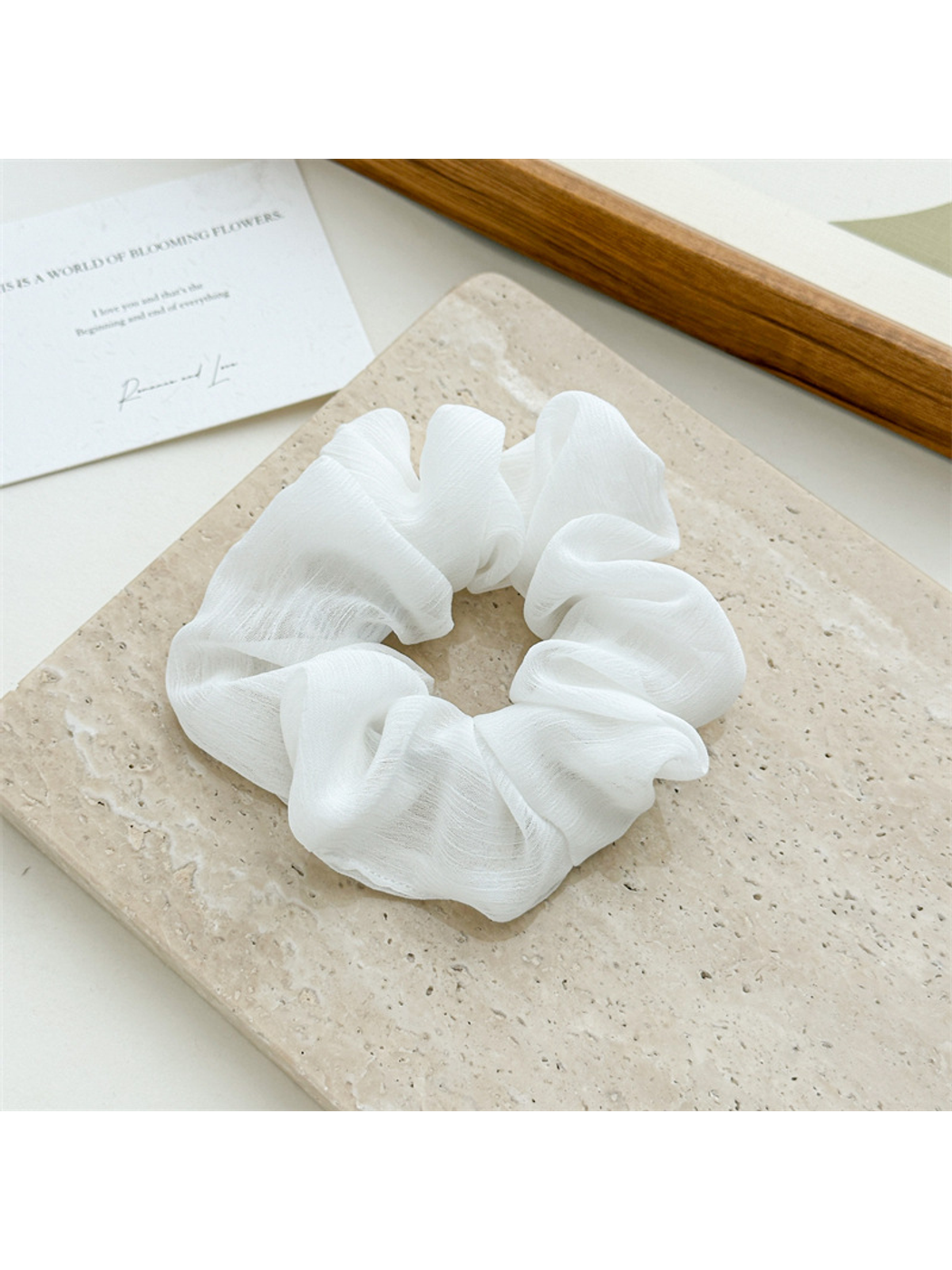 Gifty - Solid Color Chiffon Look Hair Scrunchie