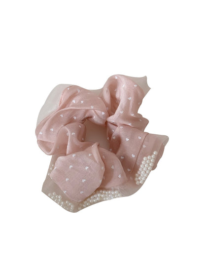 Gifty - Sweet Style Polka Dot Decorative Scrunchie Hair Tie
