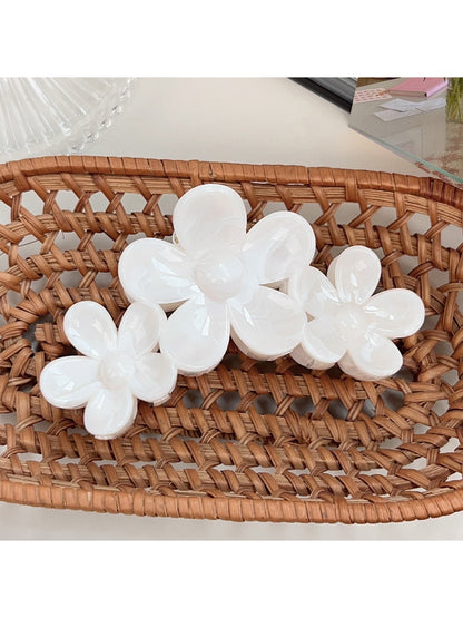 Beau - Marbled Flower Plastic Floral Hair Claw Clip