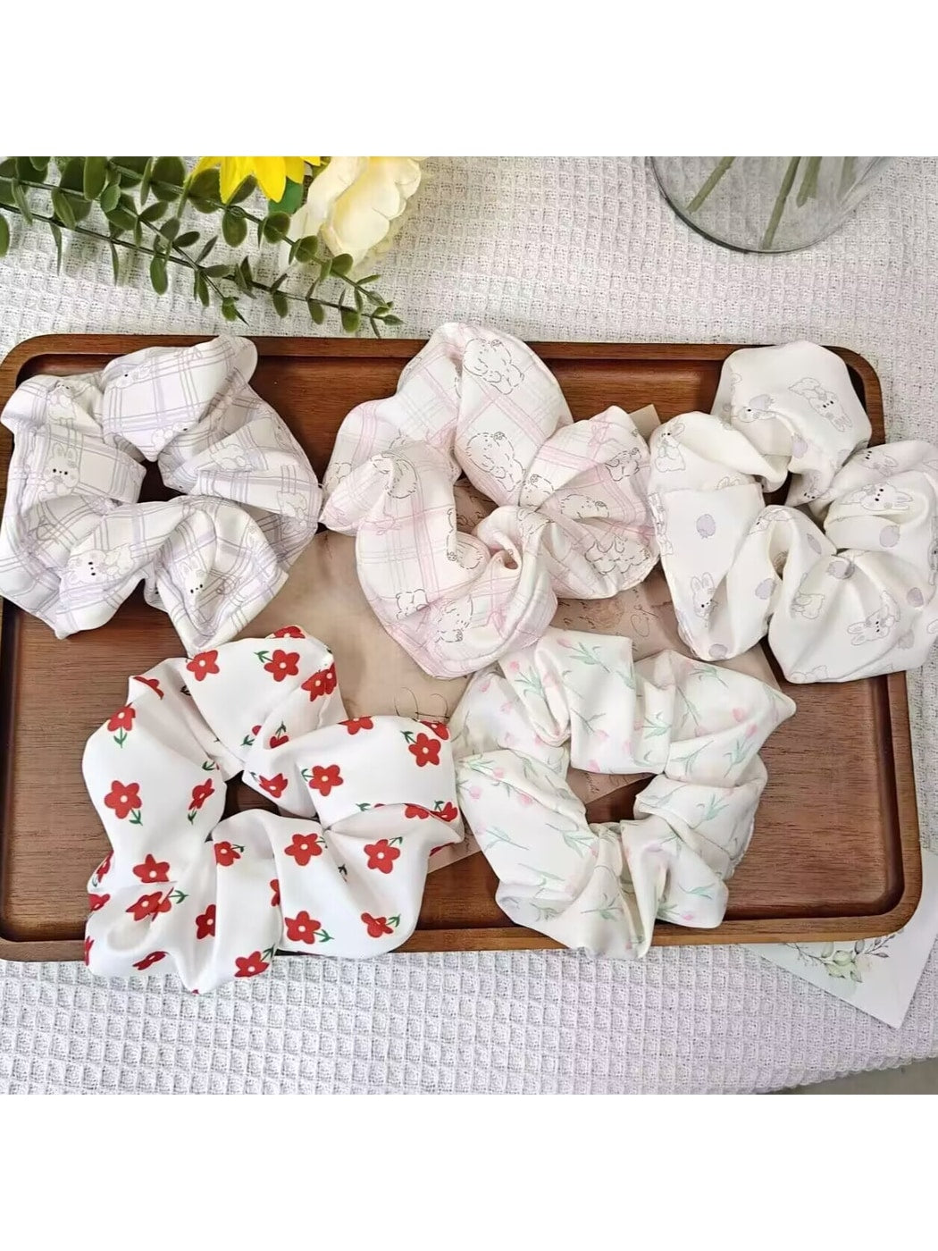Gifty - Polyester Floral Print High Elastic Scrunchie