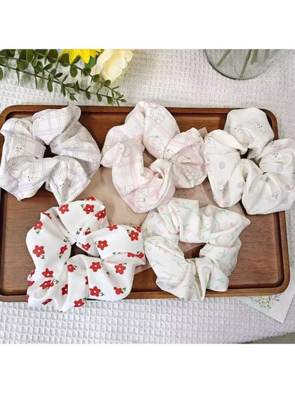 Gifty - Polyester Floral Print High Elastic Scrunchie