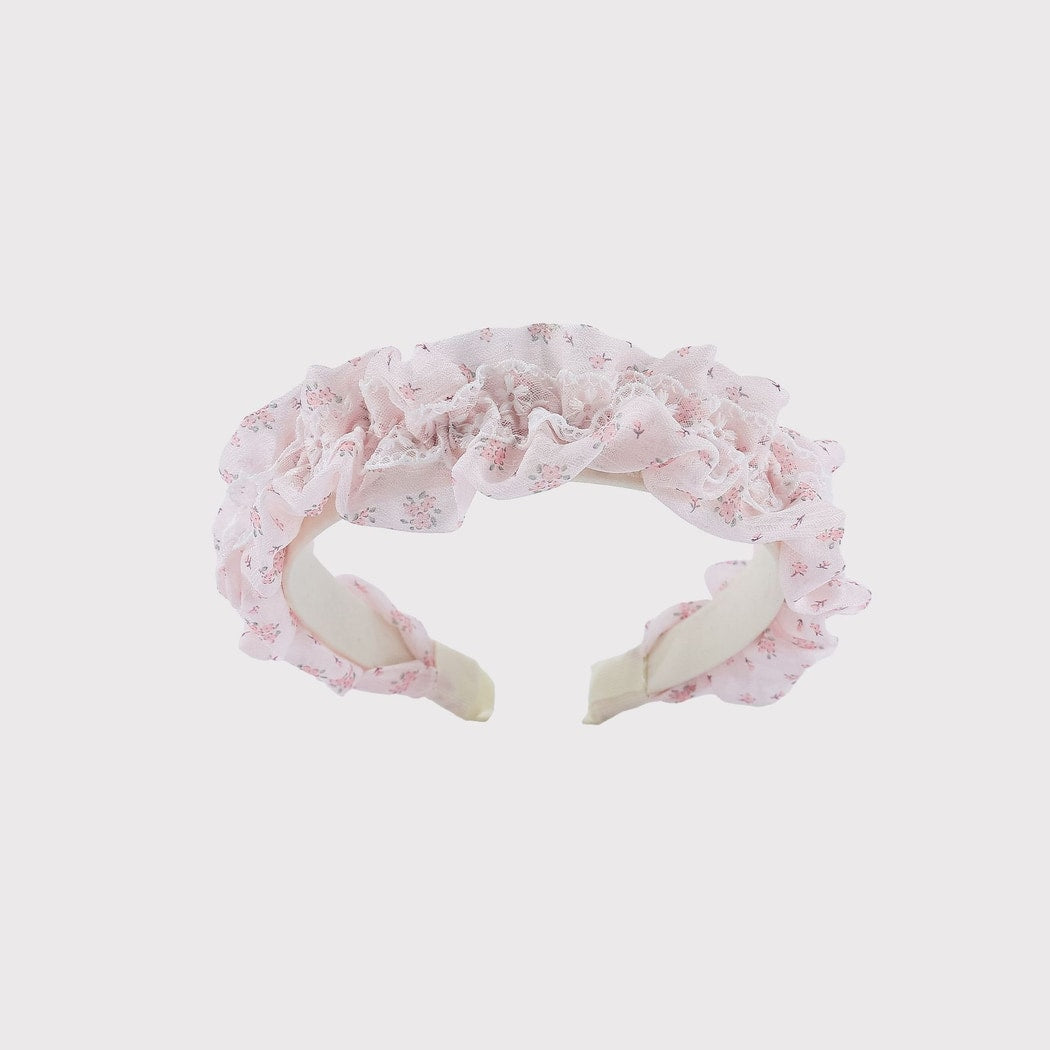Gifty - Pastel Floral Pattern Ruffle Fabric Headband