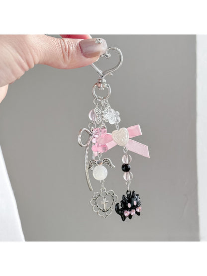 Keypus - Heart Clip Cat Bow Bag Charm Keychain