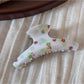 Beau - Simple Glossy Flower Pattern Acrylic Claw Clip
