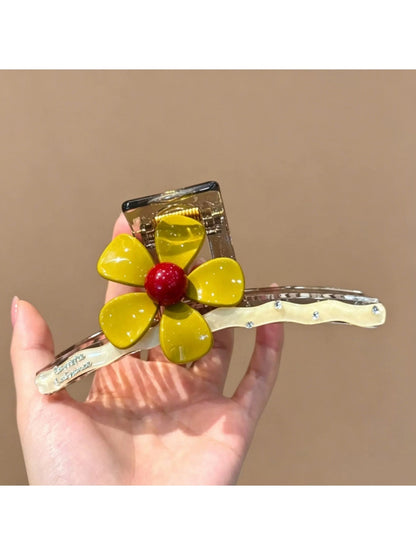 Beau - Sweet Floral Wave Shape Hair Styling Claw Clip
