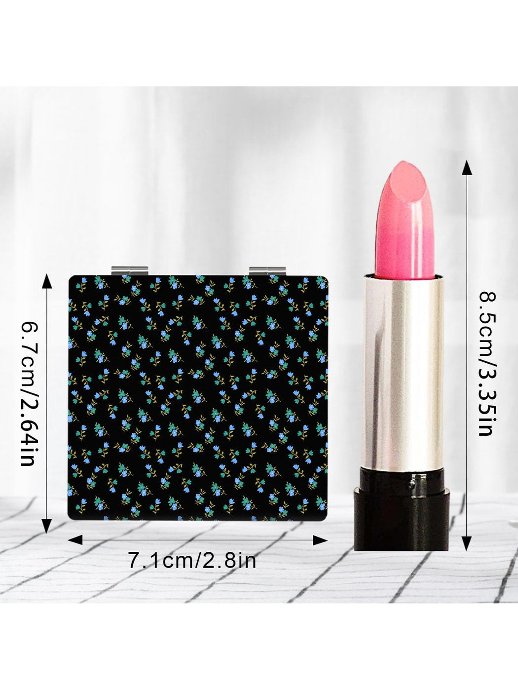 Mirroray - Floral Pattern Folding Glass Makeup Mirror
