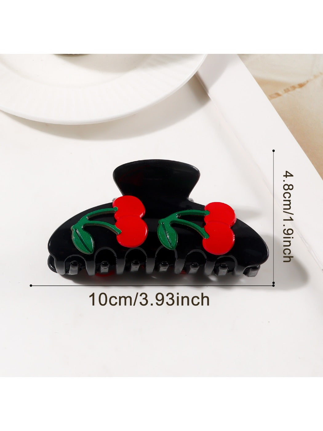 Beau - Half Round Cherry Hair Claw Clip