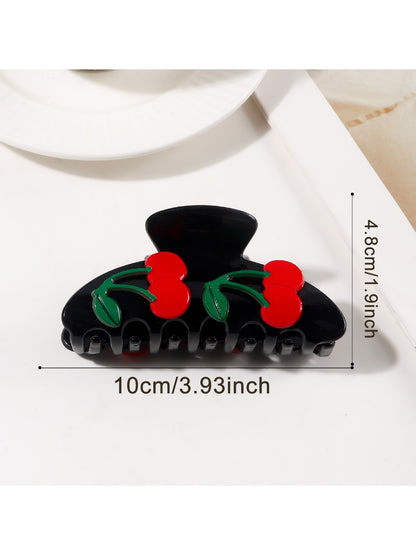 Beau - Half Round Cherry Hair Claw Clip