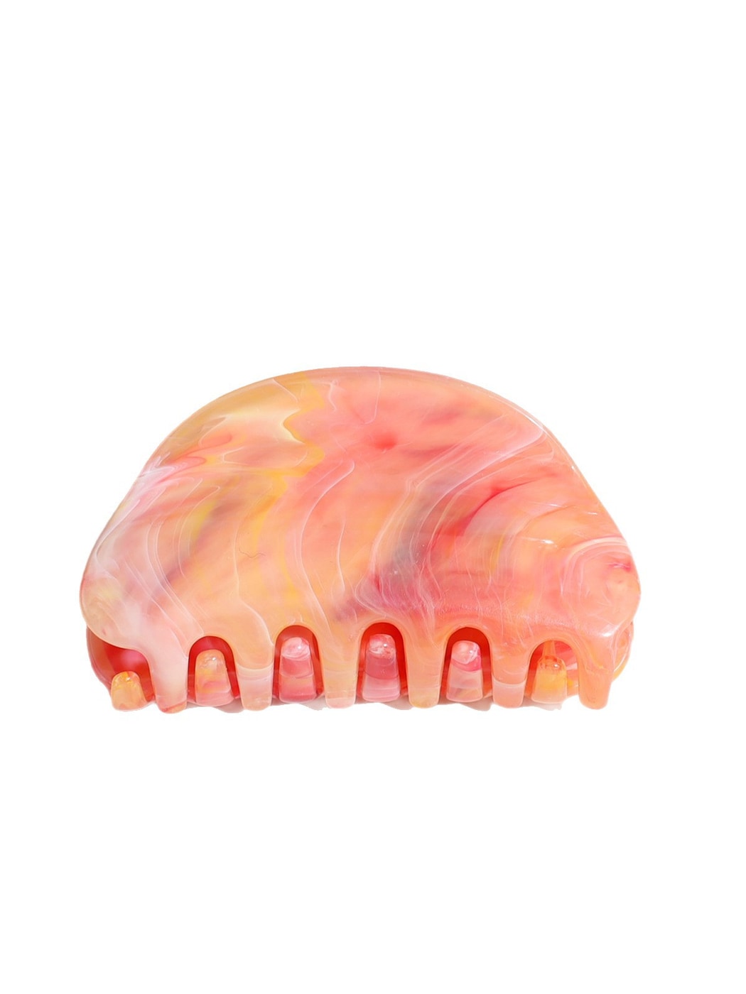 Beau - Half Round Marble Print Plastic Claw Clip