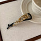 Beau - Acetate Geometric Marble Twist Hair Clip