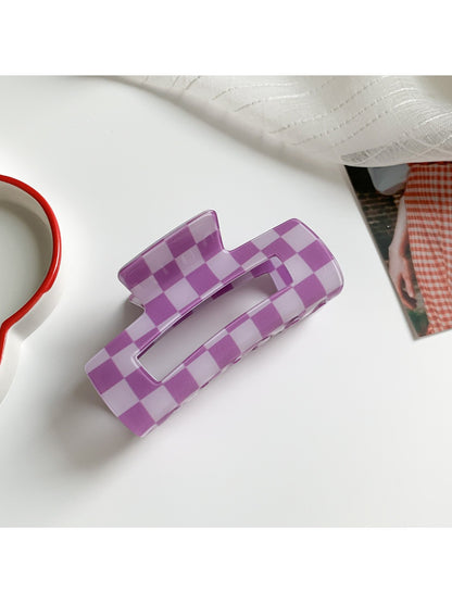 Beau - Checkerboard Macaron Openwork Hair Claw Clip