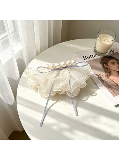 Beau - Pleated Mesh Bow Decorative Spring Hair Clip