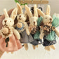 Side view of the minimalist bunny keychain showing its thin profile