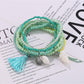 Lovra Ocean Style bracelet with silver clasp and multi-colored beads