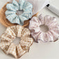 Gifty - Gathered Plaid Trim Polyester Bun Scrunchie