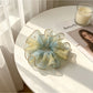 Gifty - Ruffled Mesh Bead Detail Elastic Hair Scrunchie