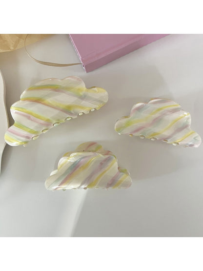 Beau - Striped Cloud-Shaped Hair Clip