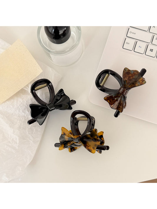 Beau - Glossy Bow Acetate Claw Hair Clip