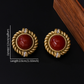Earedge - Vintage Geometric Framed Round Stud Earrings