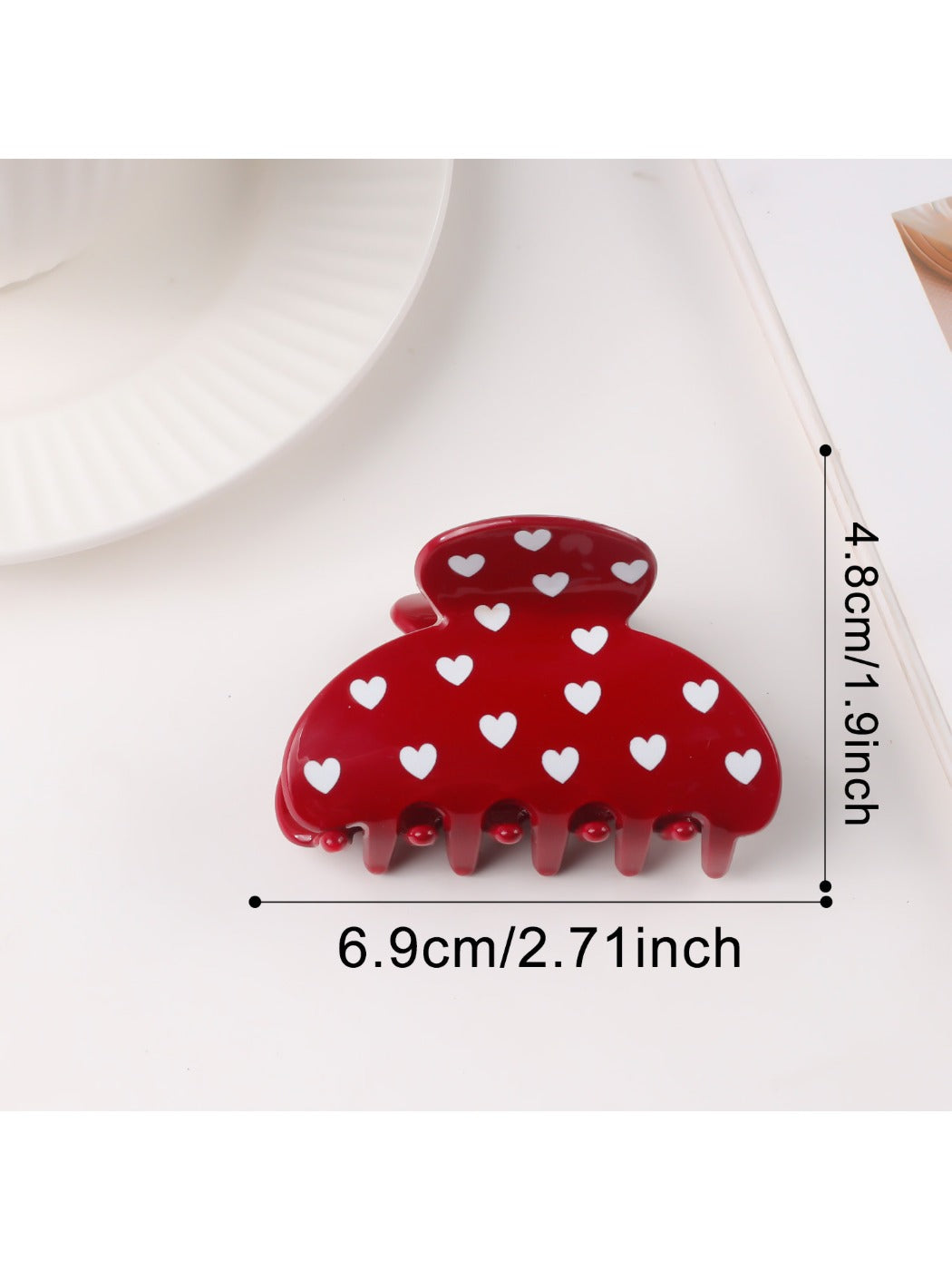 Beau - Minimalist Heart Pattern Hair Claw Clip