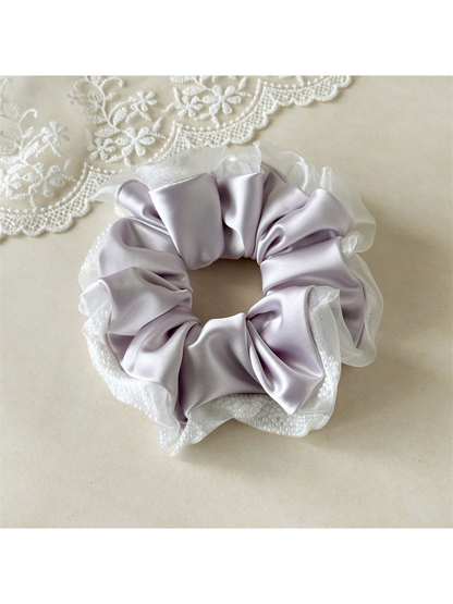 Gifty - Oversized Satin Mesh Edge Hair Scrunchie