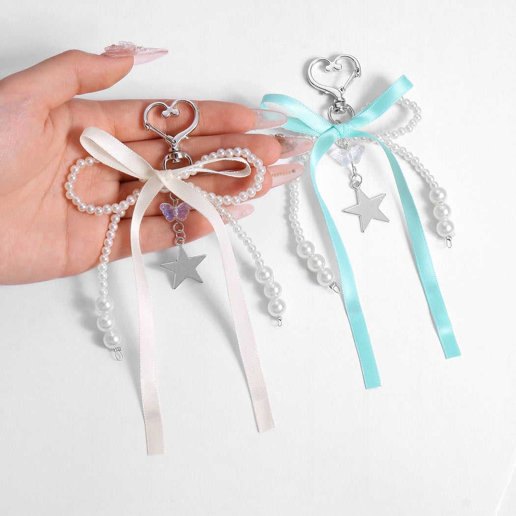Keypus - Bow Ribbon Star Pendant Keychain