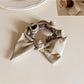Gifty - Striped Contrast Bow High Elastic Scrunchie