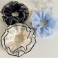 Gifty - Layered Mesh Contrast Trim Fabric Scrunchie