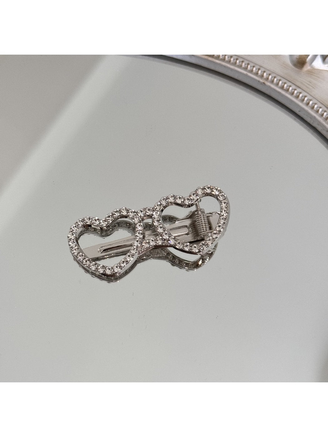 Beau - Rhinestone Eyeglasses Shape Alloy Hair Clip