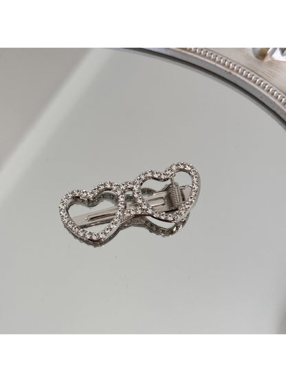 Beau - Rhinestone Eyeglasses Shape Alloy Hair Clip