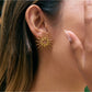 Earedge - Openwork Sunflower Stud Earrings