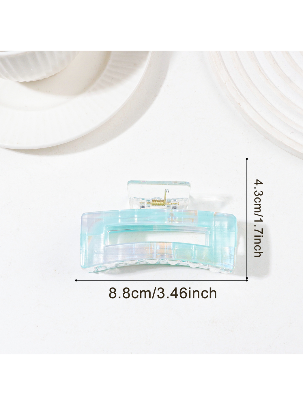 Beau - Iridescent Transparent Cutout Claw Clip
