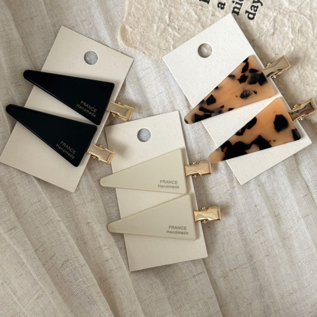 Beau - Geometric Triangle Acetate Alloy Hair Clip