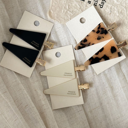 Beau - Geometric Triangle Acetate Alloy Hair Clip