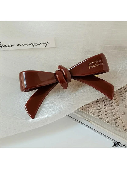 Beau - Bow Shaped Acrylic Duckbill Decorative Hair Clip