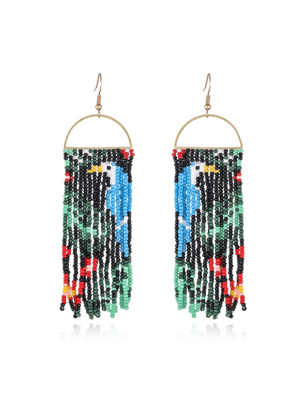 Earedge - Long Animal Shaped Tassel Earrings