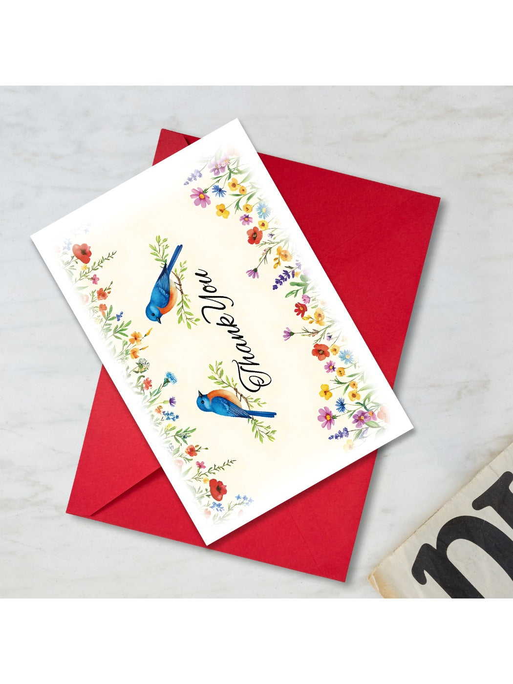 Carduria - Artistic Floral Thank You Greeting Card