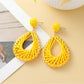 Earedge elegant hollow drop woven earrings styled with casual outfit