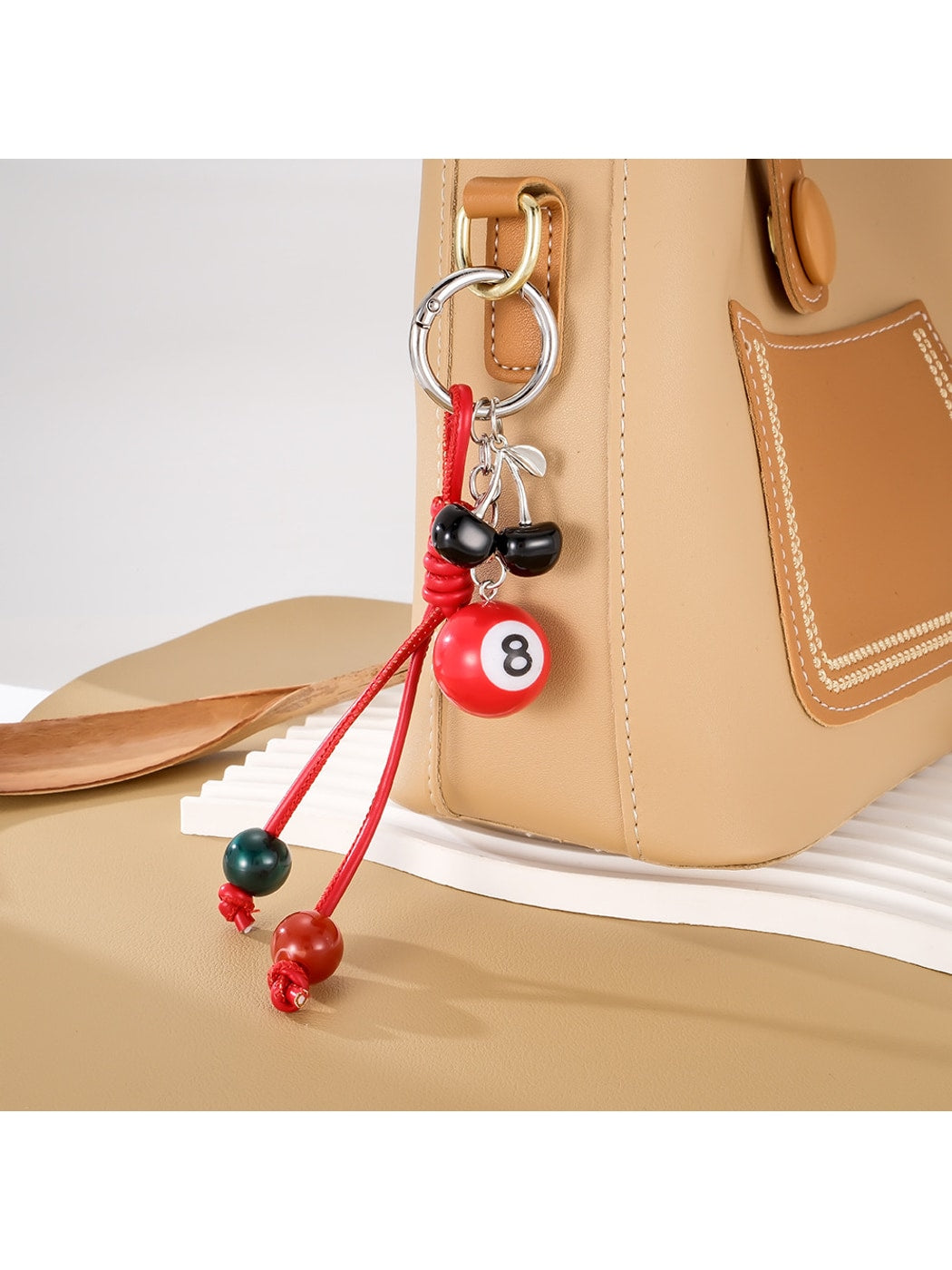 Keypus - Alloy Plastic Cherry Billiard Ball Keychain