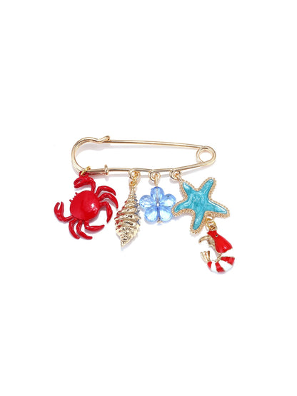 Brovia - Alloy and Plastic Sea Life Accent Brooch