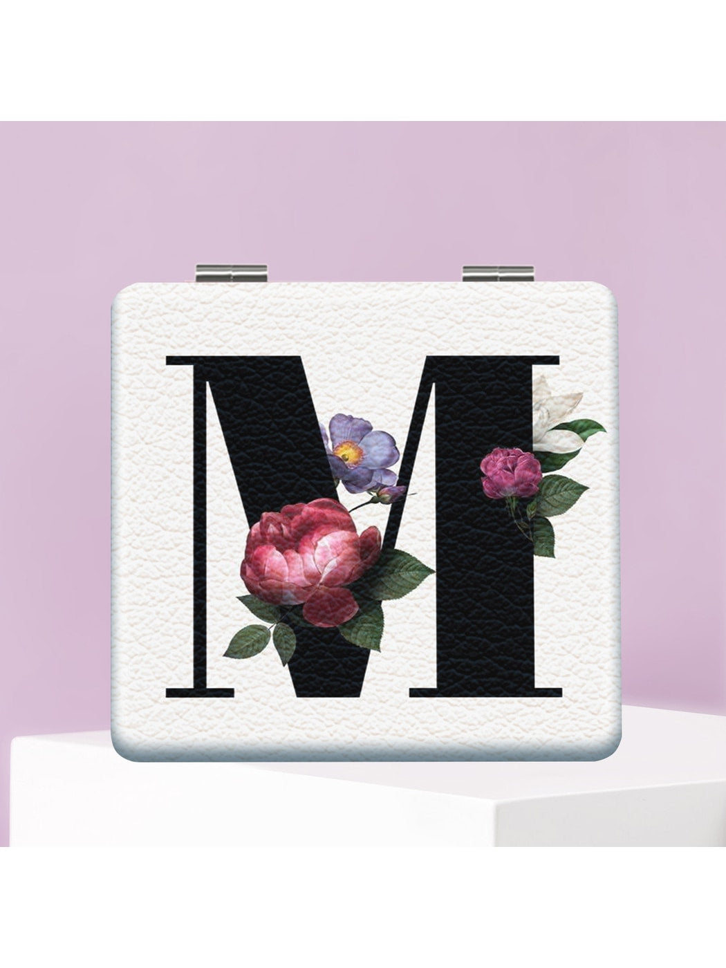 Mirroray - Floral Letter Print Compact Mirror