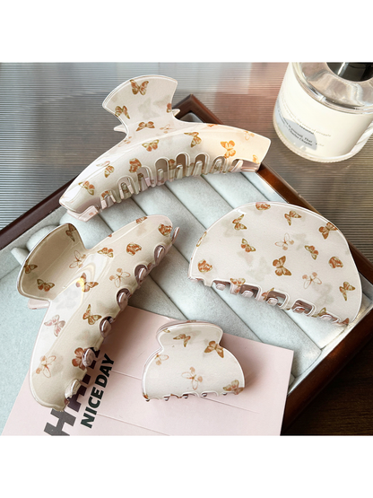 Beau - Faux Acetate Butterfly Geometric Hair Claw Clip