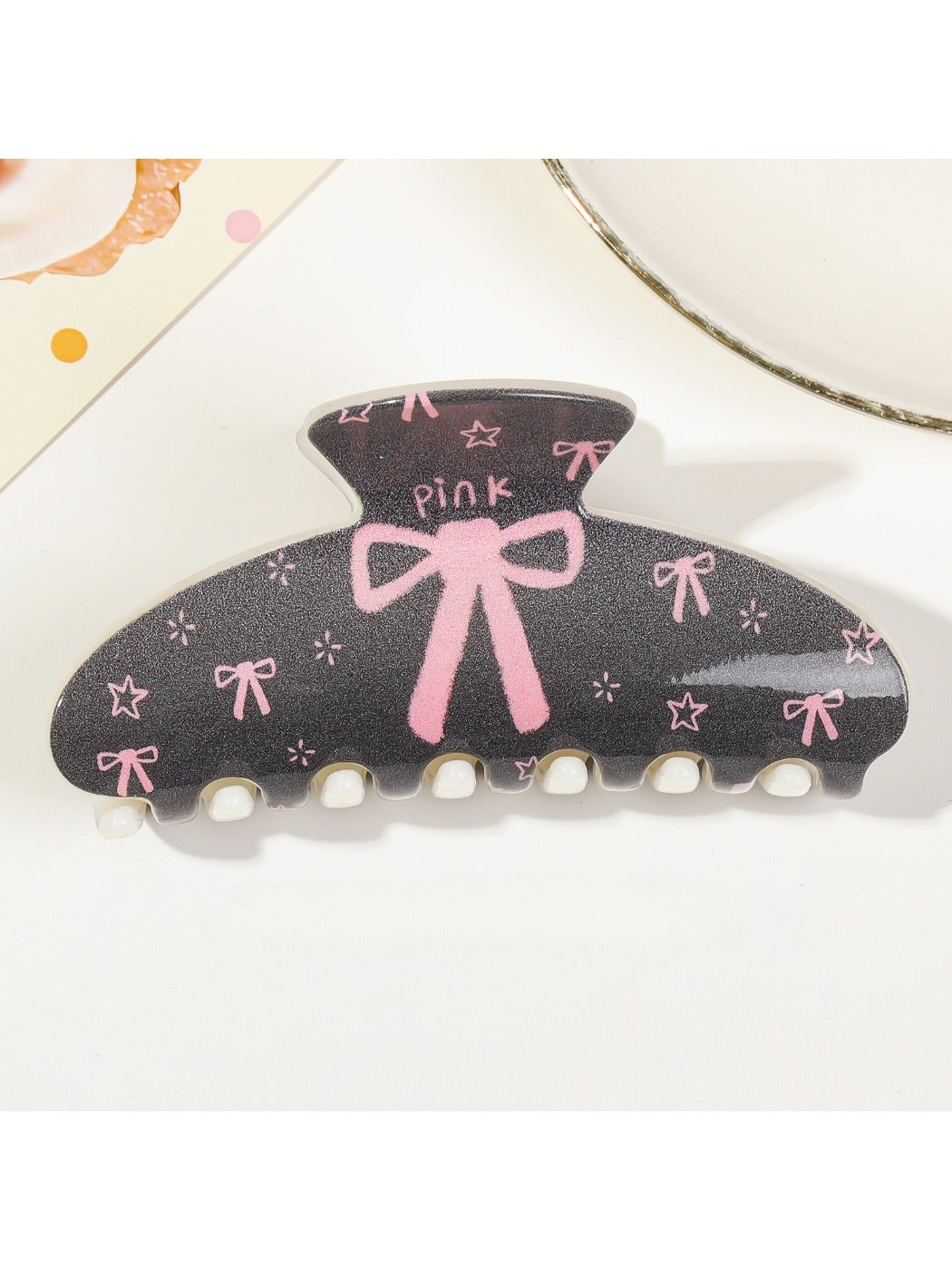 Beau - Black Square Tooth Claw Clip