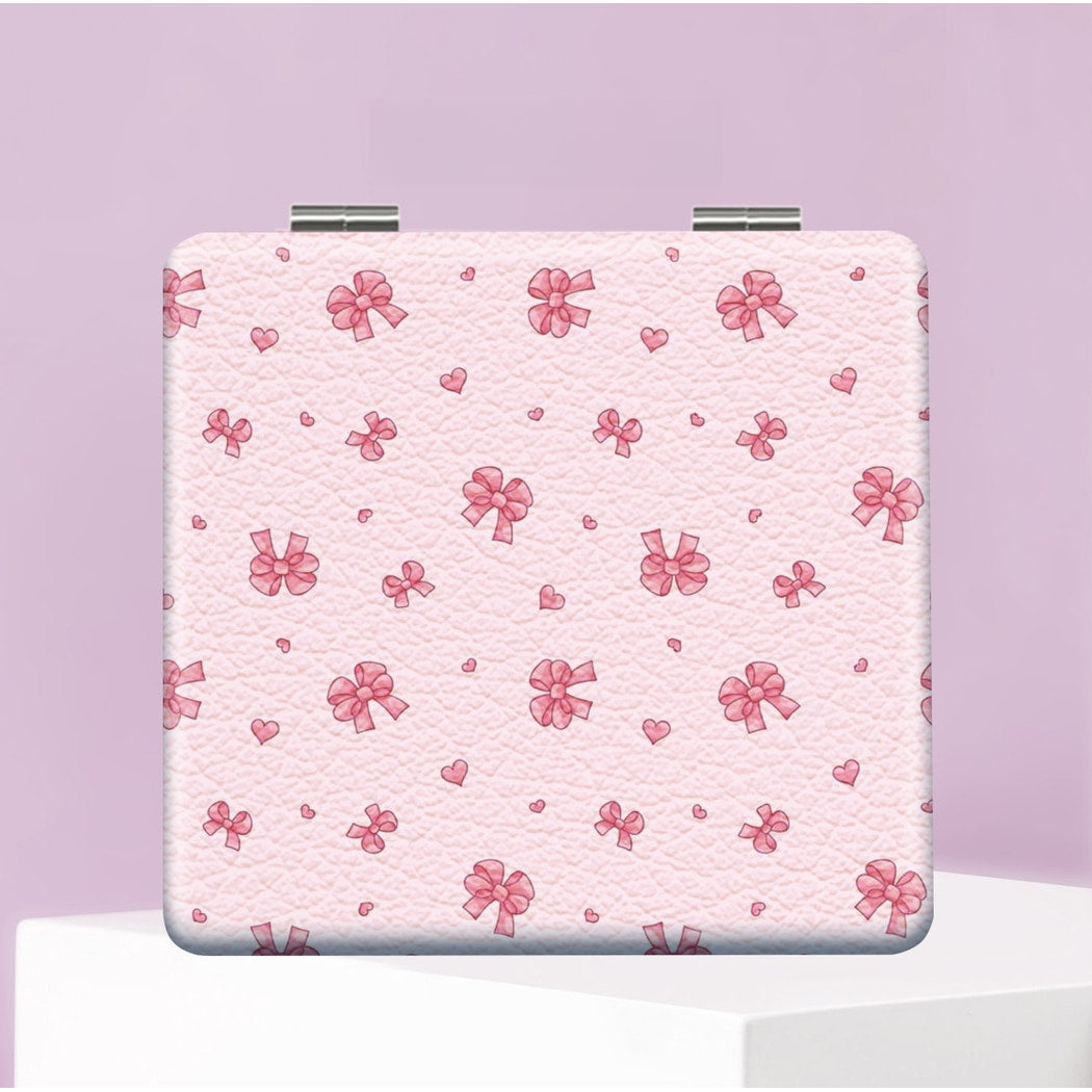 Mirroray - Foldable Floral PU Leather Makeup Mirror