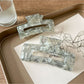 Beau - Silver Grey Square Hair Claw Clip