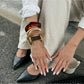 Side view of Lovra Chic Irregular Bangle Bracelet displaying unique shape