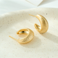 Earedge - Brushed C Shape Geometric Alloy Stud Earrings