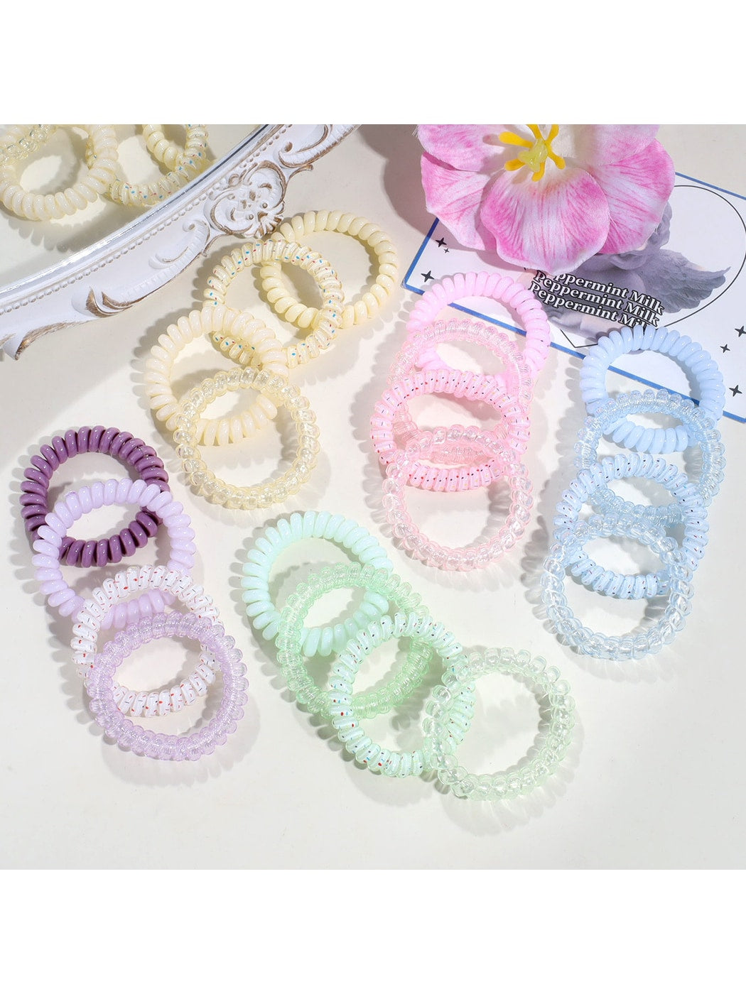 Gifty - Mixed Color Plastic Spiral Ponytail Coil Hair Tie