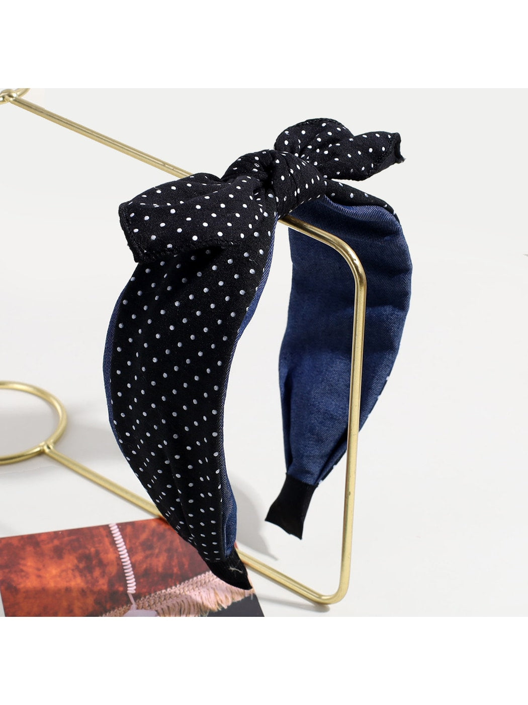 Gifty - Polka Dot Bow Wide Fabric Fashion Headband